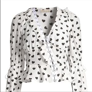 For Love and Lemons Heart blouse - BLACK